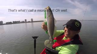 kayak fishing during low tide in South Padre