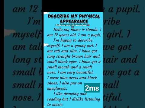 السنة الثانية 02 متوسط الفصل الدراسي الأول فقرة 01 وصف نفسي المظهر الخارجي بالإنجليزية 2ms  السنة الثانية 02 متوسط الفصل الدراسي الأول فقرة 01 وصف نفسي المظهر الخارجي بالإنجليزية 2ms