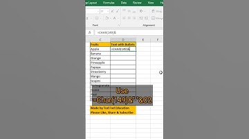 How to Add Bullet in Excel - Tips & Tricks from @todfodeducation