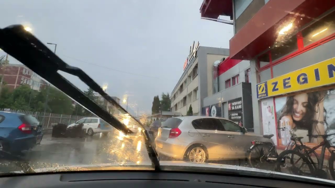 Driving in Ohrid at rain
