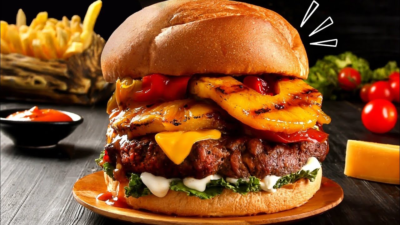 Fast Food 🍔 Hamburger resepti. Evdə Burger Çörəyi və Burger Kotletinin ...