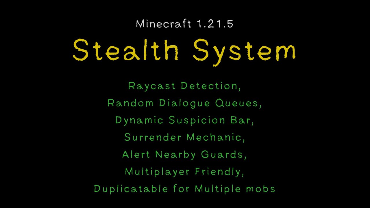 Minecraft Stealth DevLog 001 | Minecraft 1.21.5 Stealth System Showcase - YouTube