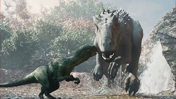 Dinos in River, Houdini FLIP sims rendered with Karma