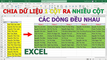 Cách chia tách một cột ra nhiều cột dữ liệu trong Excel có các dòng đều nhau ❤ Việt Nam Channel ❤
