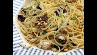 Юлия Высоцкая — Спагетти с рыбой, изюмом и кедровыми орешками Юлия Высоцкая — Спагетти с рыбой, изюмом и кедровыми орешками