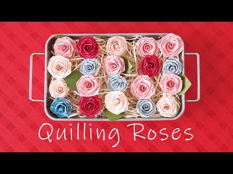 【クイリング】紙で作るバラの花の作り方 - DIY : How to make Quilling Rose Flowers/ Paper Quilling Rose