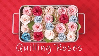 【クイリング】紙で作るバラの花の作り方 - DIY : How to make Quilling Rose Flowers/ Paper Quilling Rose