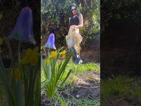 Outfit of the day flower fairy equestrian mix match flower maxi skirt & riding boots