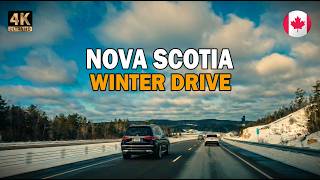 Driving Tour Winter 4K  Bedford to Liverpool Nova Scotia Canada | ❄️ Snowy Winter Highway Road Trip