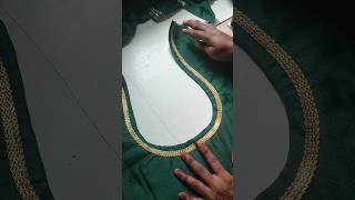 less attaching idea. blouse back neck design. sewing tips and tricks #viralvideo #fashion #yt #viral