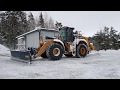 CAT 972M XE Wheel Loader snow removal with diagonal plow Drivex DB 4000