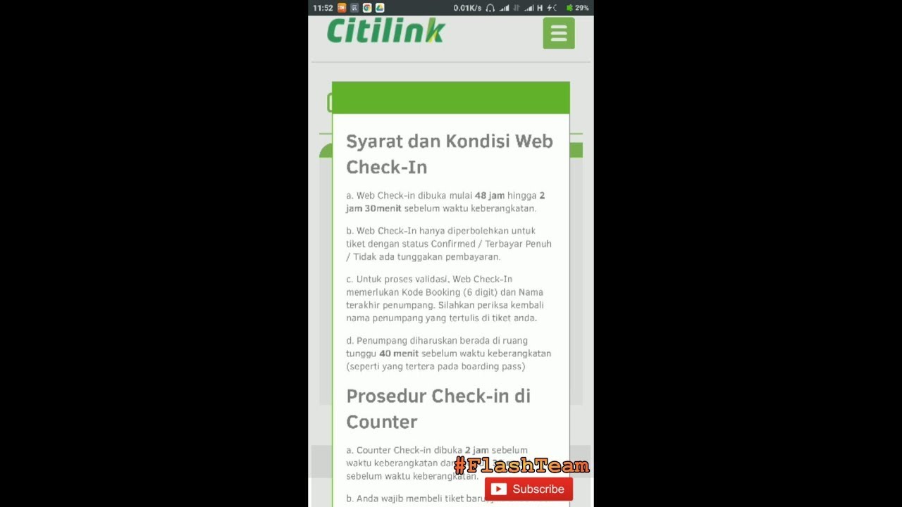 CHECK IN CITILINK (Ternyata Grup GARUDA INDONESIA) 