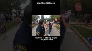 Protesters trying to stop a biker.. #shorts #bike #biker #road #police