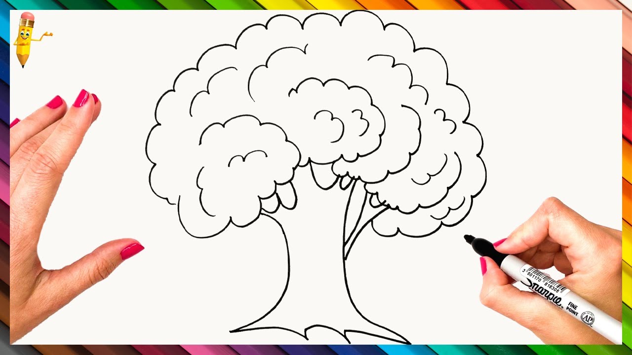 How To Draw A Tree Step By Step ???? Tree Drawing Easy - Youtube