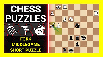 Chess Puzzles to Practice. Themes: Fork, Middlegame, Short puzzle. Learn Chess