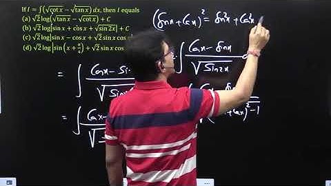 If I=∫▒(√(cot⁡x )-√(tan⁡x ))  dx, then I equals ... 👇 | NIMCET | Impetus Gurukul