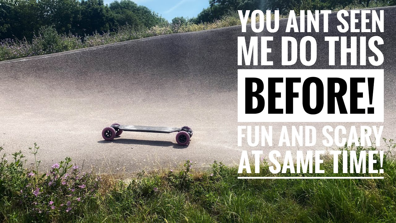 My first pump track on a electric skateboard YouTube