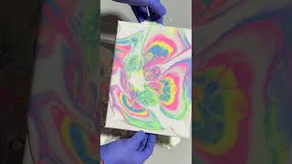 🌈Neon Poured Acrylic Art ✨ Stunning Time-Lapse #shorts #fluidacrylics