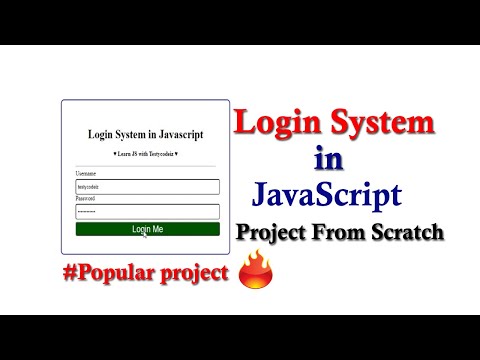 Build Login system in JavaScript, how to build login system with JavaScript, JS project from Scratch