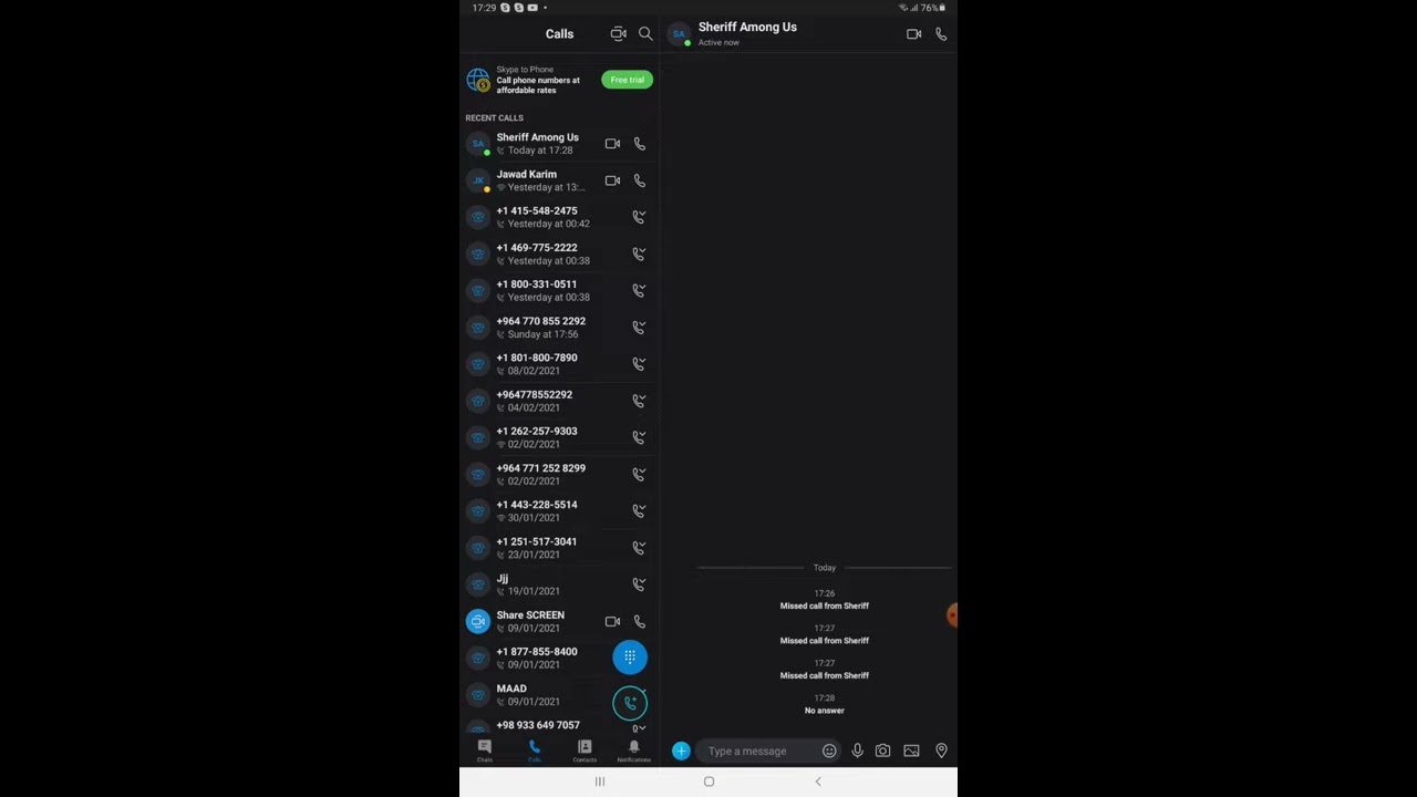 incoming call Skype guss the model