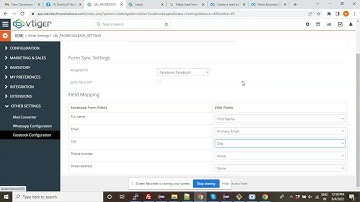 Demo for Module to Sync Facebook Leads into Vtiger