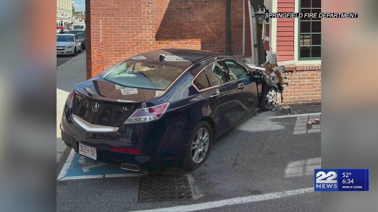 One person hurt after car crashes into Springfield building - YouTube