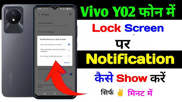 Vivo y02 show lock screen notification settings | How to show lock screen notification vivo y02