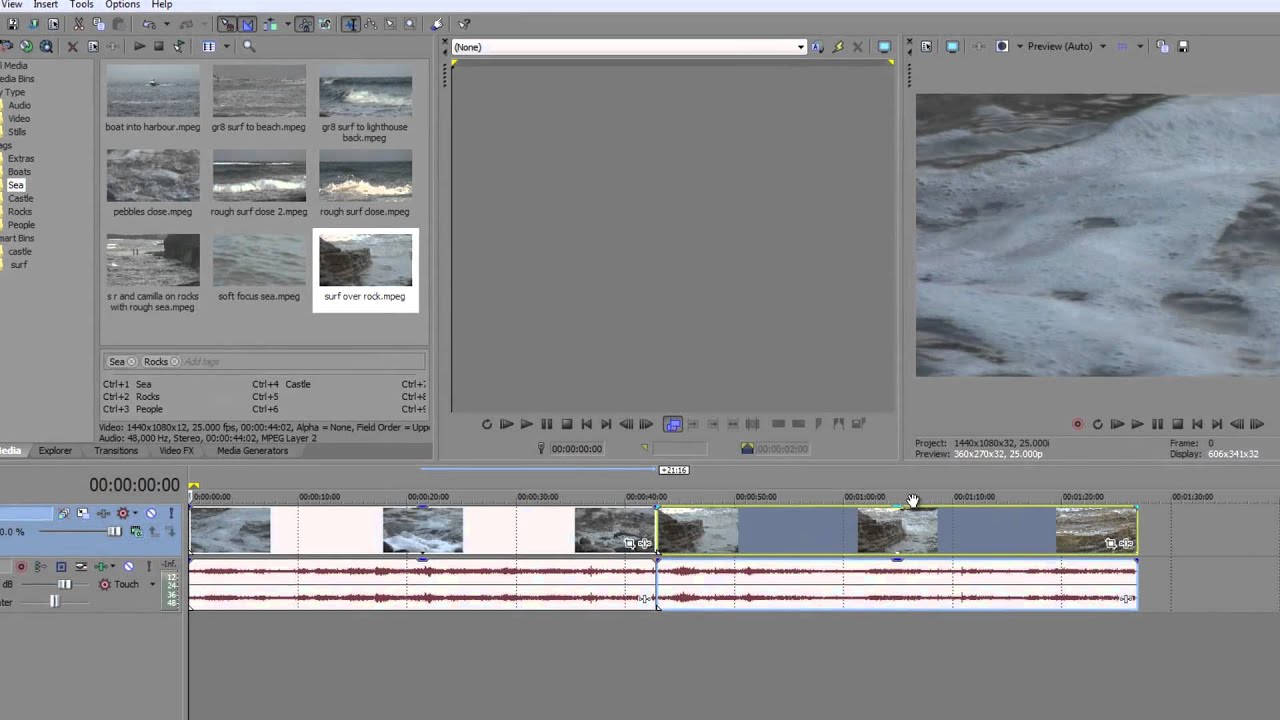 Sony Vegas Pro Basics TEN: Timeline Events &amp; Creating Tracks