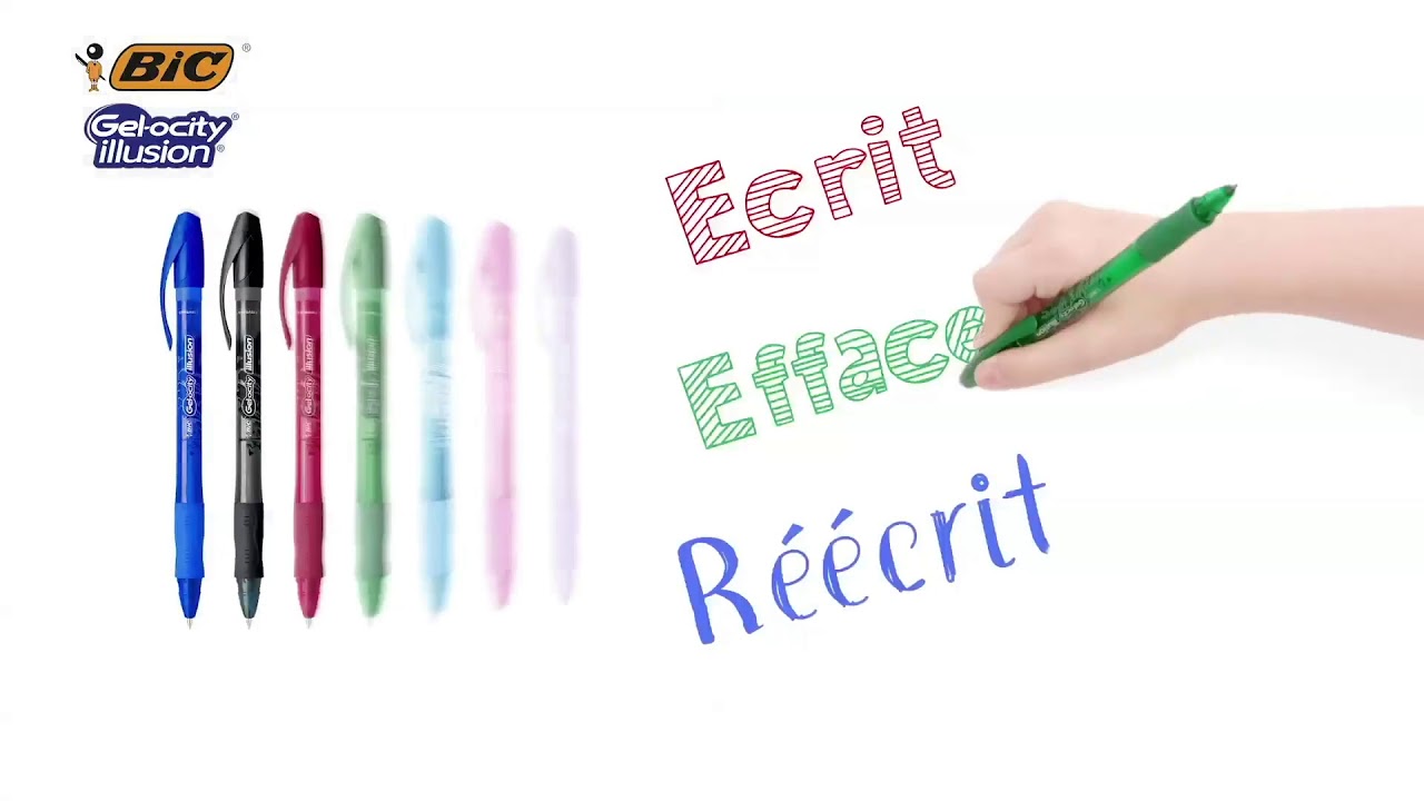 Avec les stylos BIC Gelocity Illusion, écris, efface, réécris !