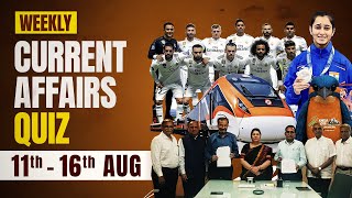 Weekly Current Affairs Quiz | 11August - 16 August | Current Affairs