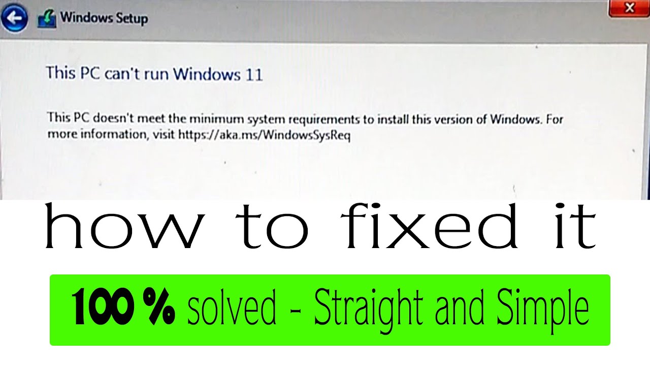 System does meet minimum requirements. System does not meet minimum requirements.