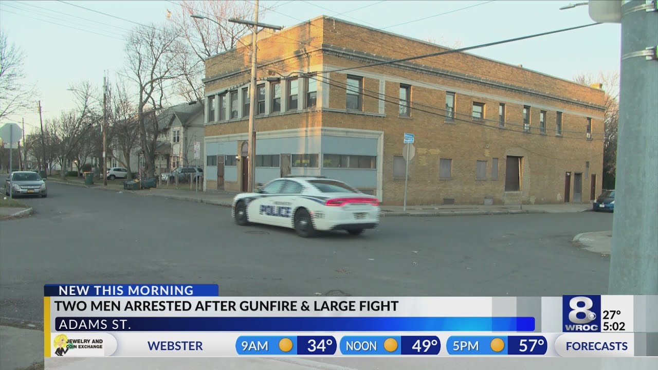Two men arrested after fight leads to gunfire on Adams St. - YouTube
