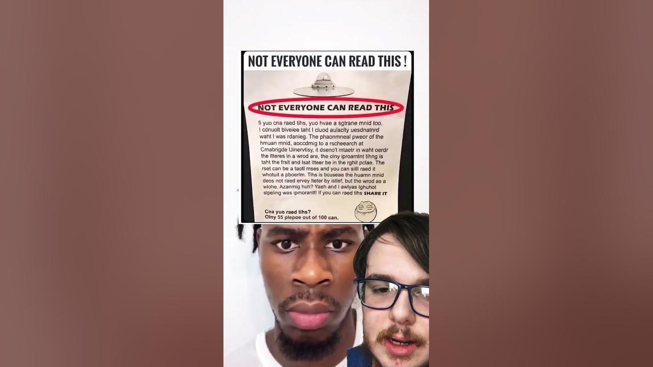 Not everyone can read this youtube