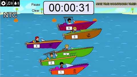 Speed Boat Race Timer! COUNTDOWN 1 MINUTE TIMER