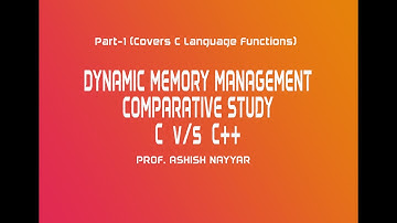 Lecture 4 DYNAMIC MEMORY MANAGEMENT IN C++ PART 1