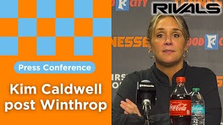 Lady Vols coach Kim Caldwell reacts to Tennessee's win over Winthrop, start of SEC play