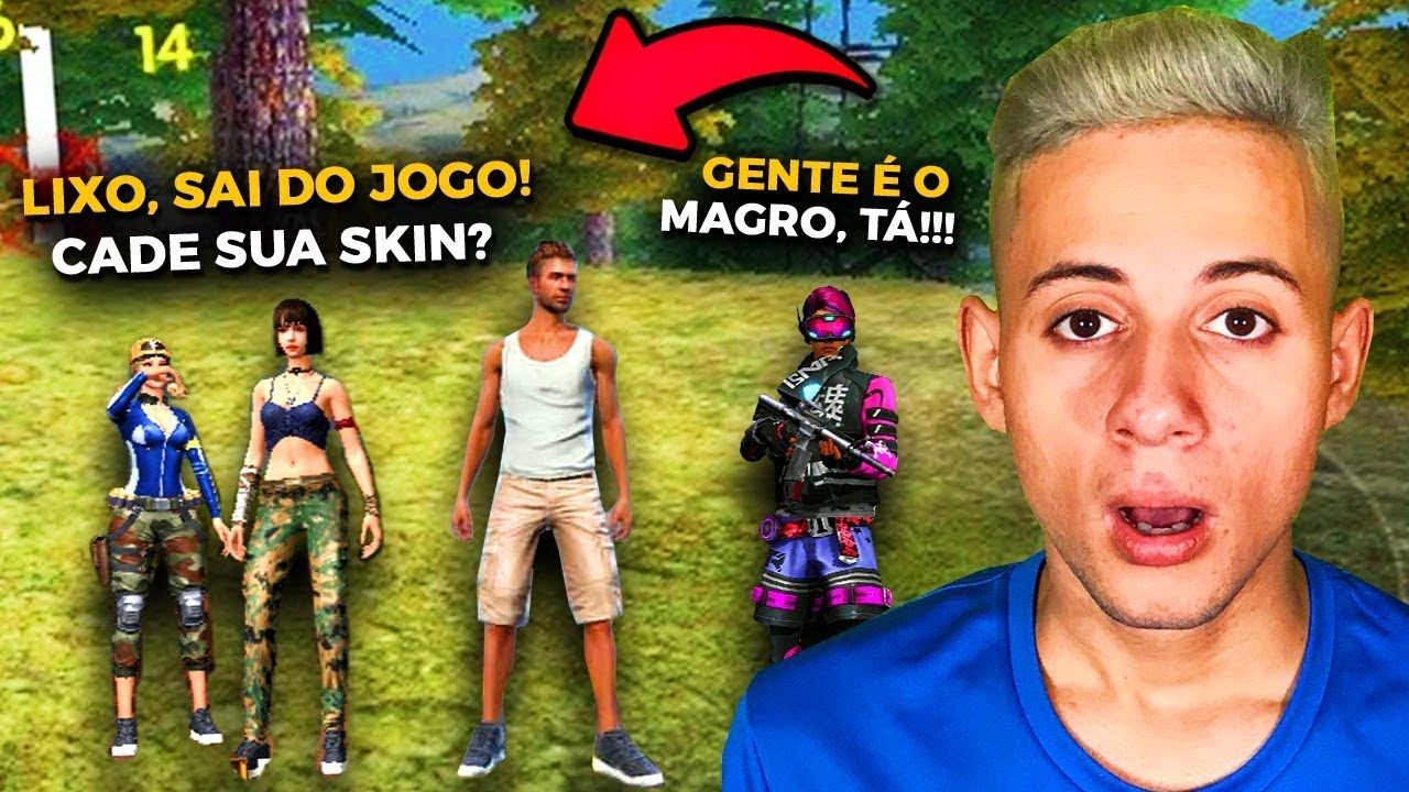 FREE FIRE TESTE SOCIAL FINGI SER NOOB E SURPRIENDI OS ALEATORIOS