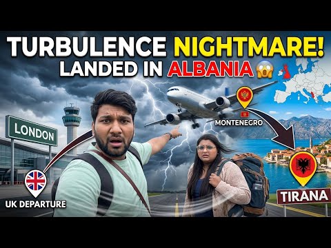 UK 🇬🇧 to Montenegro Travel Vlog | Flight Diverted to Albania Due to Severe Turbulence! 🇬🇧✈️🇲🇪🇦🇱