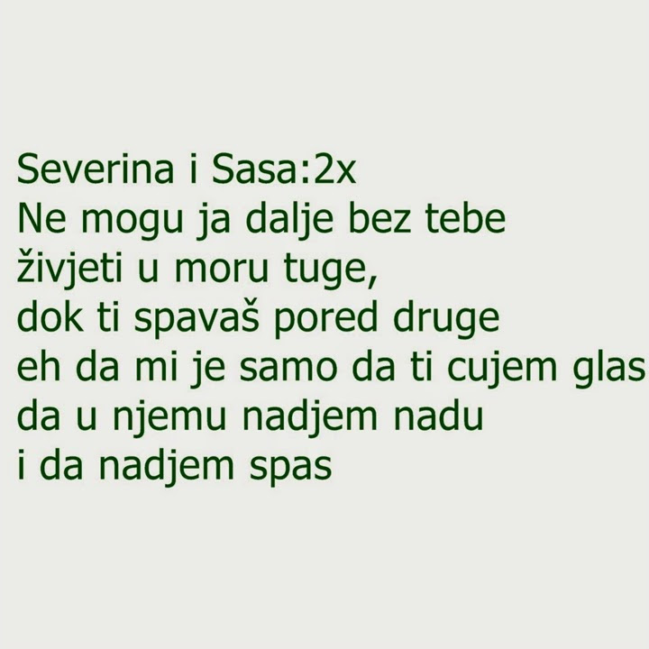 Severina - Sasa Matic - Ziveti u moru tuge - Tekst Pjesme