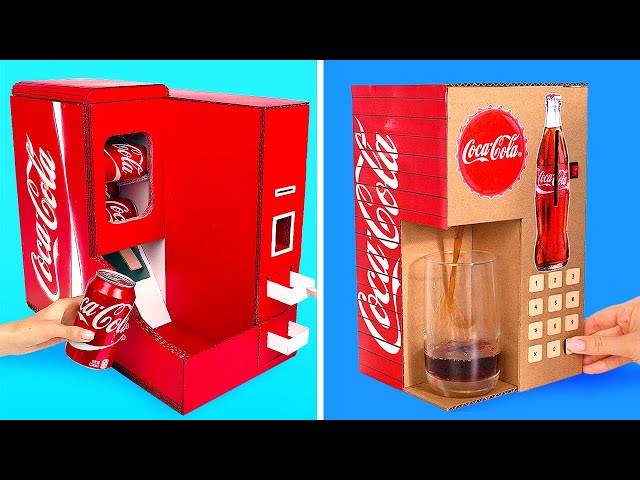 Serve Coke In Style || 2 DIY Cardboard Coca Cola Vending Machines class=