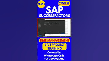 SAP SuccessFactors Time Management Training Online Class 35 13th Nov 2025 #sapsuccessfactorstraining