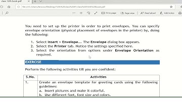 How to create Envelope (Unit:2 Word Processing (Session 2) for 12th class IT/ITES students