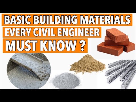 basic building materials in construction of building  | concrete | cement | steel | brick | sand