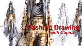 Fashion Drawing from scratch #fashiondrawing #copicdrawing