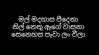Mal Madahasa Peedena (මල් මදහාස පීදෙනා) karaoke   Lyrics - ( Instrumental / Without voice )