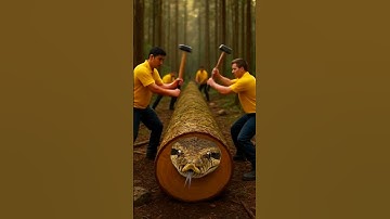 Rescue  Snake from baby snake from giant log #animals #shortsfeed #babyanimals #shortsfeed