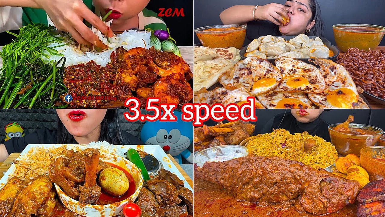 ASMR: Eating Spicy Chicken Legs Curry SPICY😍🥰CHICKEN JHOL MOMO CREAMY SPICY SHRIMP mukbang 