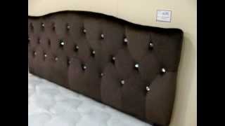 BROWN RHINESTONE BED HEADBOARD - GORGEOUS RHINESTONE HEADBOARD!! Huge Selection of New & Pre-Owned Furniture - 44000 SQ FT MATTRESS & FURNITURE