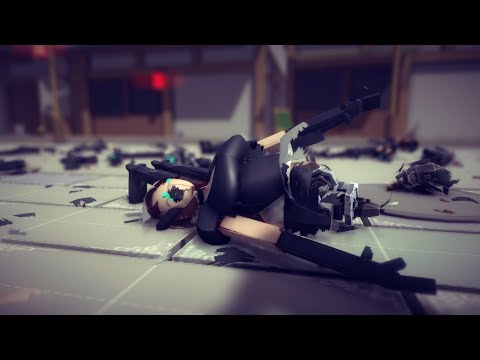 [Besiege] Robot maids Blowing up in Slow motion.