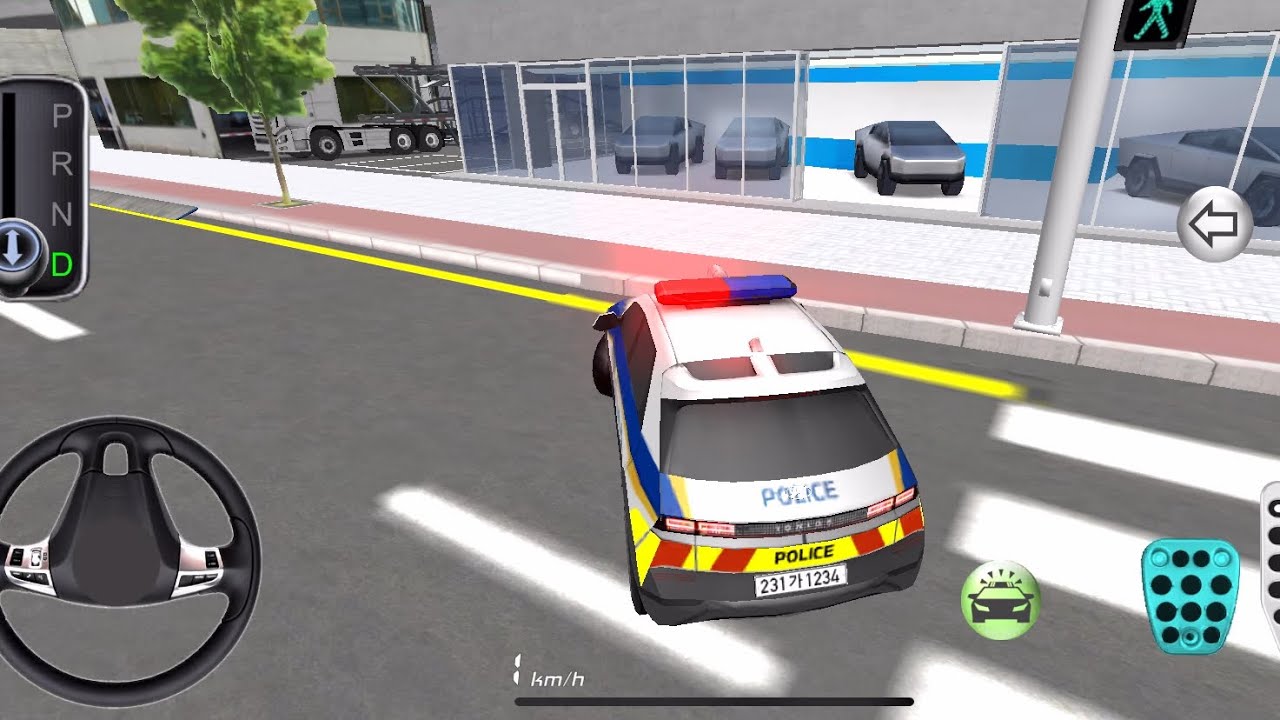 Buying Tesla cyber truck from cyber showroom in police car 3D driving class #gaming